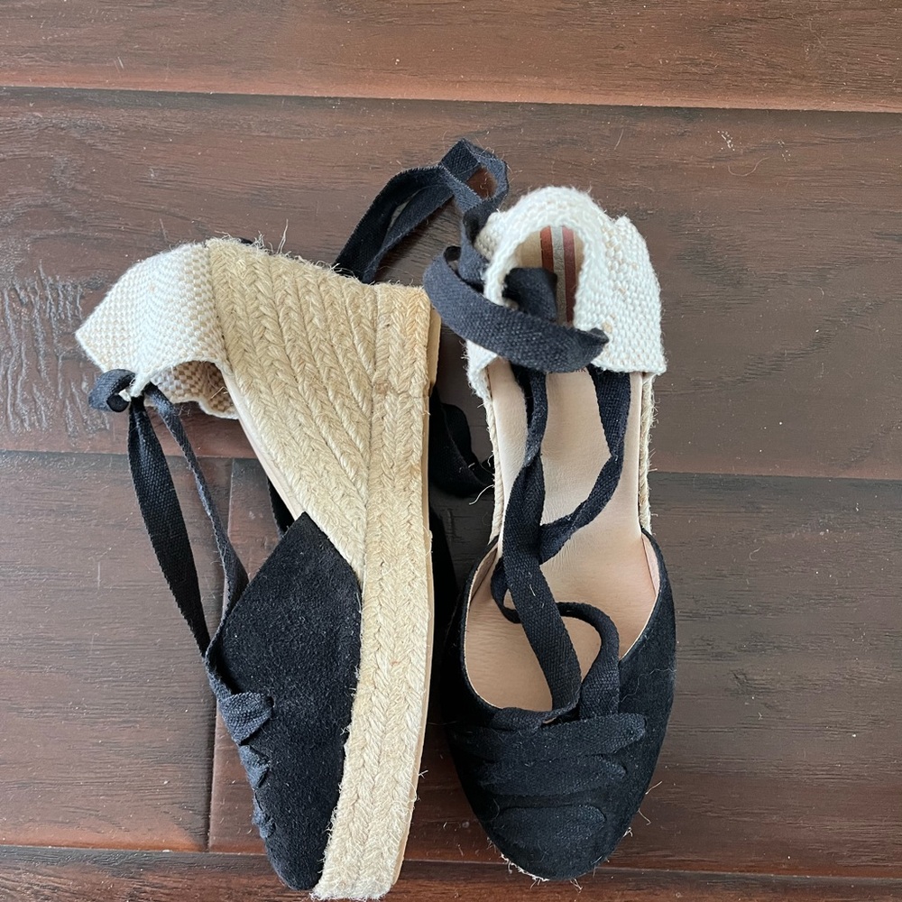 Sam Edelman Black Espadrille Wedges